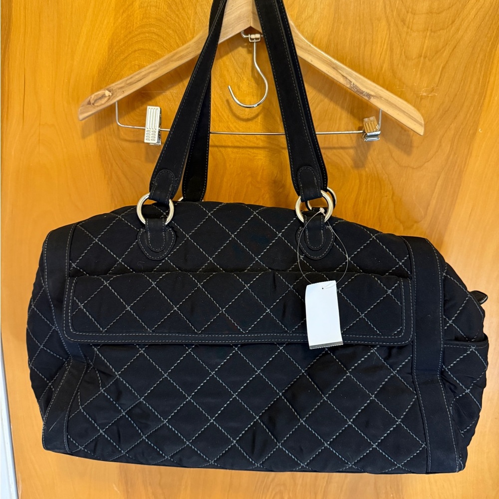 Vera Bradley Black Quilted weekender Travel Bag
